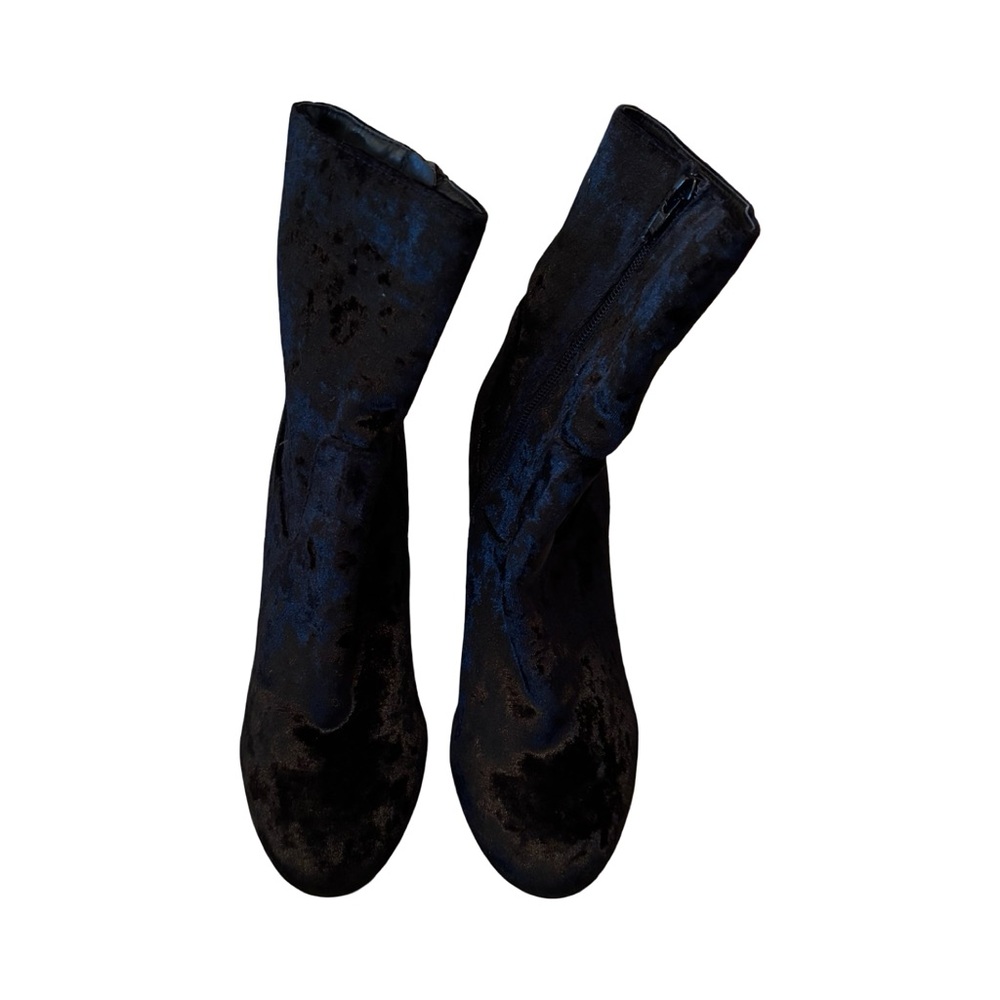 Nasty Gal Crushed Velvet Heeled Ankle Boots